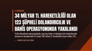 34 Milyar TL Hareketliliği Olan 123 Şüpheli Dolandırıcılık ve Bahis Operasyonunda Yakalandı