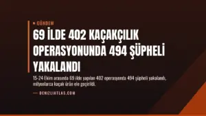 69 İlde 402 Kaçakçılık Operasyonunda 494 Şüpheli Yakalandı