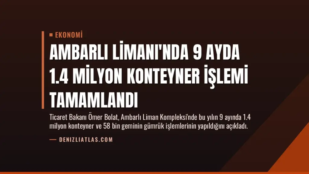 Ambarlı Limanı'nda 9 Ayda 1.4 Milyon Konteyner İşlemi Tamamlandı