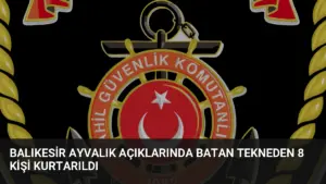 Balıkesir Ayvalık Açıklarında Batan Tekneden 8 Kişi Kurtarıldı