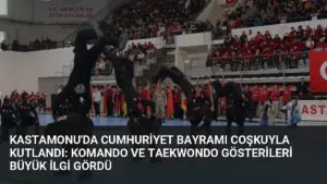 Kastamonu'da Cumhuriyet Bayramı Coşkuyla Kutlandı: Komando ve Taekwondo Gösterileri Büyük İlgi Gördü