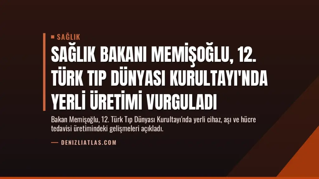 Sağlık Bakanı Memişoğlu, 12. Türk Tıp Dünyası Kurultayı'nda Yerli Üretimi Vurguladı