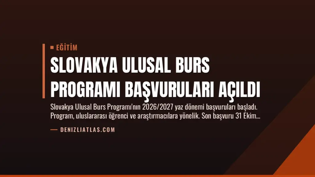 Slovakya Ulusal Burs Programı Başvuruları Açıldı