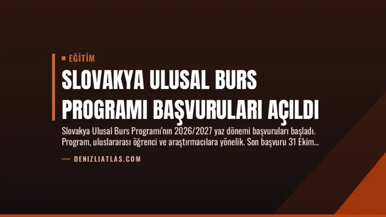Slovakya Ulusal Burs Programı Başvuruları Açıldı