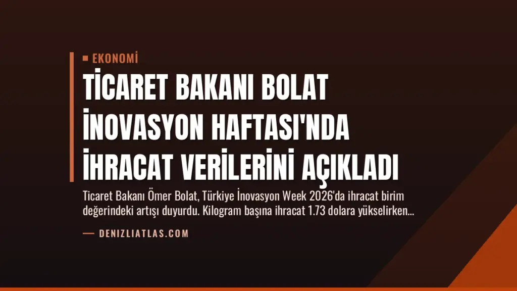 Ticaret Bakanı Bolat İnovasyon Haftası'nda İhracat Verilerini Açıkladı