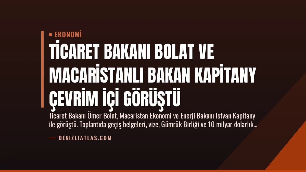 Ticaret Bakanı Bolat ve Macaristanlı Bakan Kapitany Çevrim İçi Görüştü