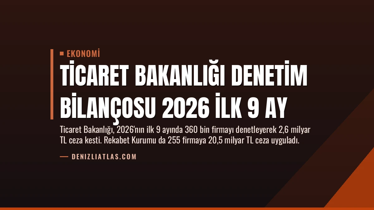 Ticaret Bakanlığı Denetim Bilançosu 2026 İlk 9 Ay